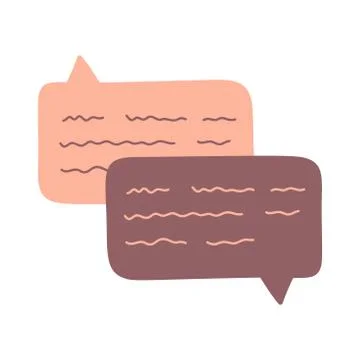 Hand draw Chat dialog speech clouds Cute Vector illustration Abstract comment Stock Illustration