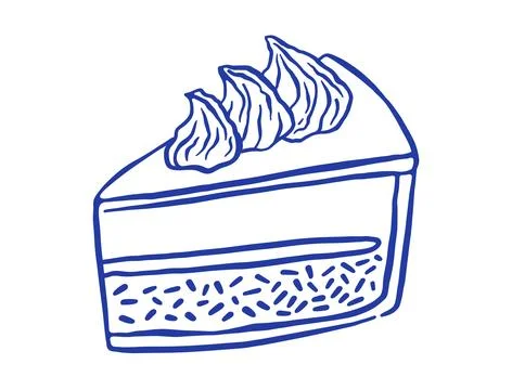 Hand draw cheese cake vector illustration. Sweet dessert in sketch doodle s.. Stock-Illustration