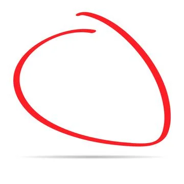 Hand draw circle scribble mark with shadow, doodle sketch blank frame, vector Stockillustratie