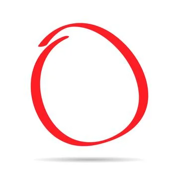 Hand draw circle scribble mark with shadow, doodle sketch blank frame, vector Stockillustratie