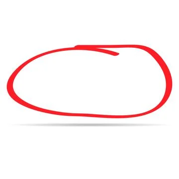 Hand draw circle scribble mark with shadow, doodle sketch blank frame, vector 库存插图