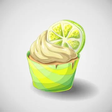 Hand draw. Citrus cupcake Illustrazione stock