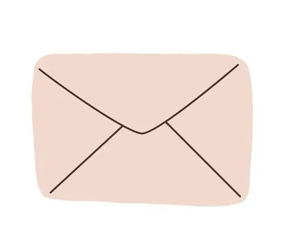 Hand draw closed envelope vector illustration Illustrazione stock