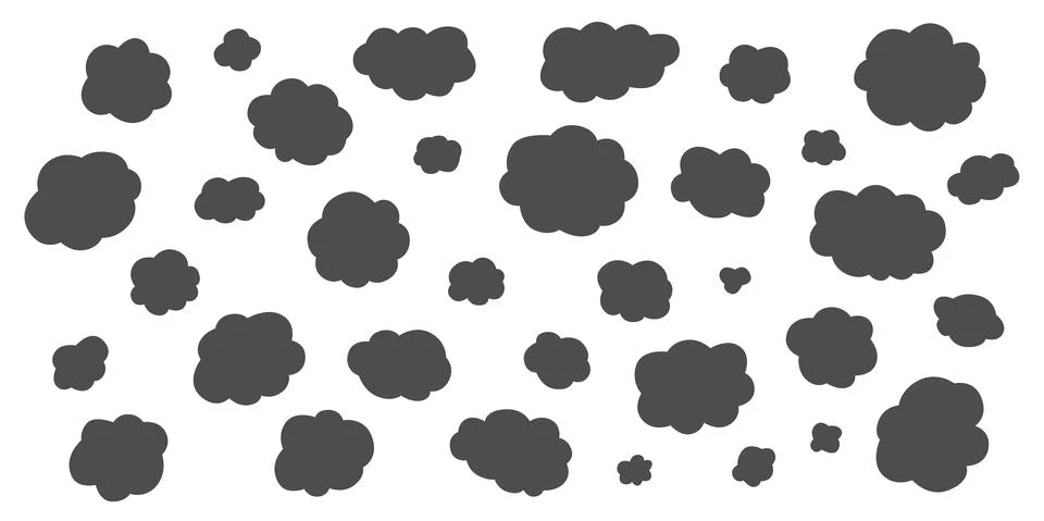 Hand draw clouds set. Vector stock doodle illustration isolated on white 스톡 일러스트