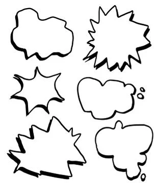 Hand draw comic text boxes vector set Stock Illustration
