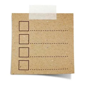 Hand draw to do list on note taped recycle paper Stock Photos