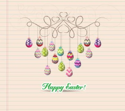 Hand draw doodle easter eggs ornament Illustrazione stock