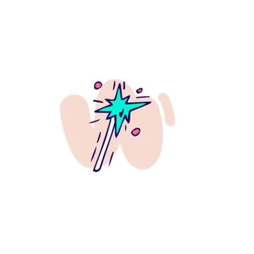 Hand draw firework icon. Petard, stars and bengal light. Festival and event Stock Illustration