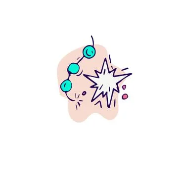 Hand draw firework icon. Petard, stars and pyrotechnics. Festival and event Stock Illustration