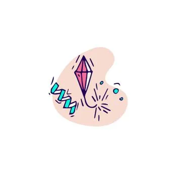 Hand draw firework icon. Petard, stars and pyrotechnics. Festival and event Stock Illustration