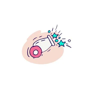 Hand draw firework icon. Petard, stars and pyrotechnics. Festival and event Stock Illustration
