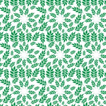 Hand draw floral seamless pattern of green leaves Spring Blossom Vector Des.. Stock Illustration