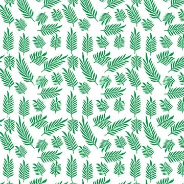 Hand draw floral seamless pattern of green leaves Spring Blossom Vector Des.. Stock Illustration
