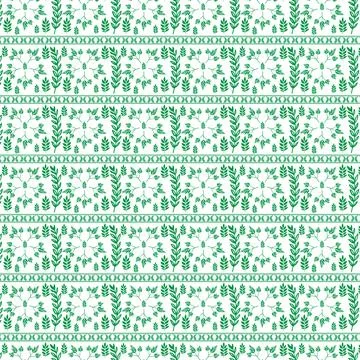 Hand draw floral seamless pattern of green leaves Spring Blossom Vector Des.. Illustrazione stock