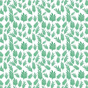 Hand draw floral seamless pattern of green leaves Spring Blossom Vector Des.. Illustrazione stock