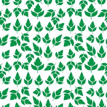 Hand draw floral seamless pattern of green leaves Spring Blossom Vector Des.. Illustrazione stock
