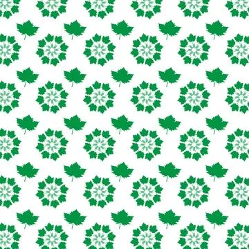 Hand draw floral seamless pattern of green leaves Spring Blossom Vector Des.. Stock Illustration
