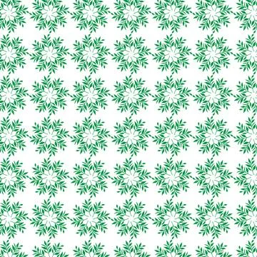Hand draw floral seamless pattern of green leaves Spring Blossom Vector Des.. Stock Illustration