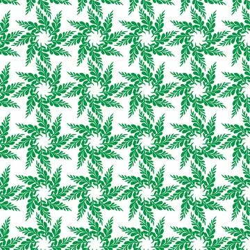 Hand draw floral seamless pattern of green leaves Spring Blossom Vector Des.. Stock Illustration