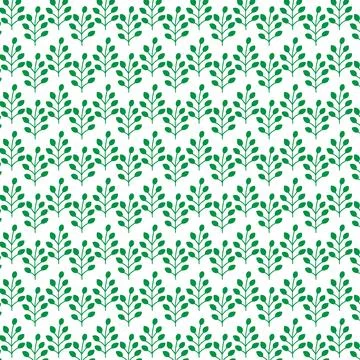 Hand draw floral seamless pattern of green leaves Spring Blossom Vector Des.. Stock Illustration