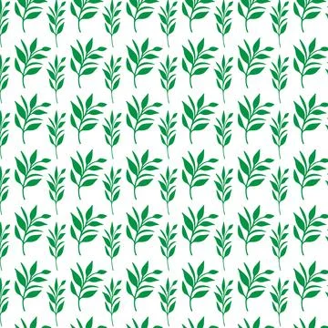 Hand draw floral seamless pattern of green leaves Spring Blossom Vector Des.. Illustrazione stock