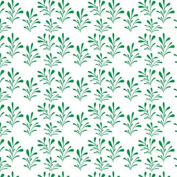 Hand draw floral seamless pattern of green leaves Spring Blossom Vector Des.. Stock Illustration