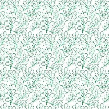 Hand draw floral seamless pattern of green leaves Spring Blossom Vector Des.. Stock Illustration