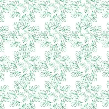 Hand draw floral seamless pattern of green leaves Spring Blossom Vector Des.. Stock Illustration