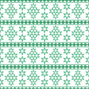 Hand draw floral seamless pattern of green leaves Spring Square style Vecto.. Illustrazione stock