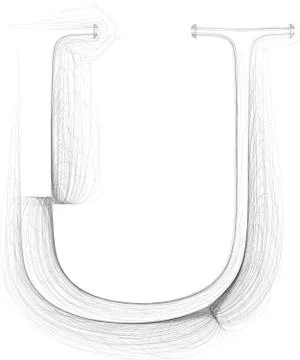 Hand draw font. letter u. vector illustration Stock Illustration