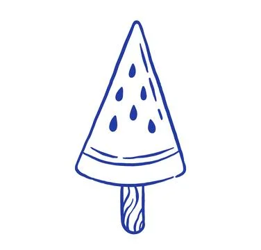 Hand draw fruit icecream vector illustration. Doodle sketch popsicle frozen.. 库存插图