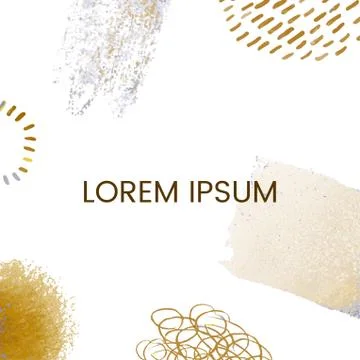 Hand draw gold frame abstract template Stock Illustration