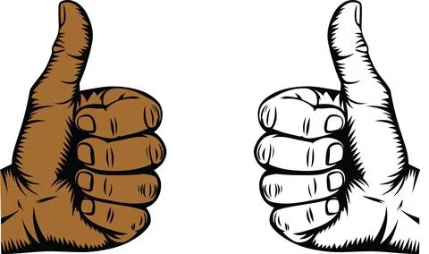 Hand Draw Hand Thumbs Vector Stock Illustration