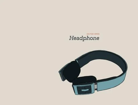 Hand draw headphone sketch vector. Stock Illustration