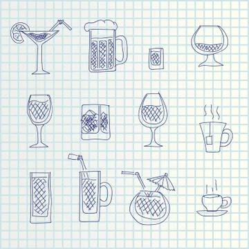 Hand draw icons Stock Illustration