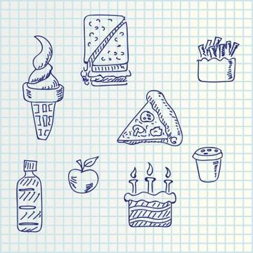 Hand draw icons Stock Illustration