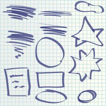 Hand draw icons Stock Illustration
