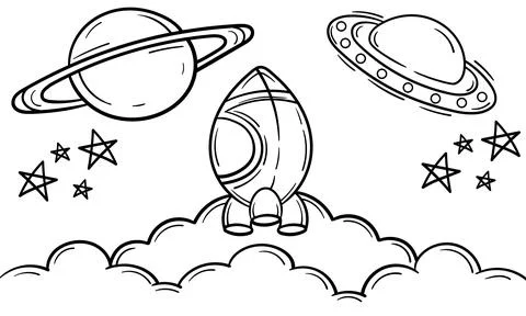 Hand draw illustration with space theme Stock Illustration