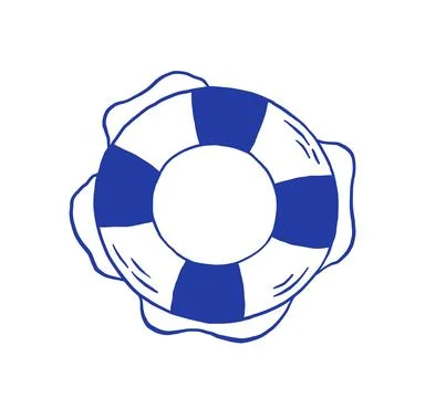 Hand draw life ring vector illustration. Summer time vacation Stock Illustration