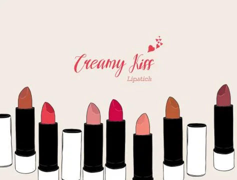 Hand draw of lipsticks vector. Stock Illustration