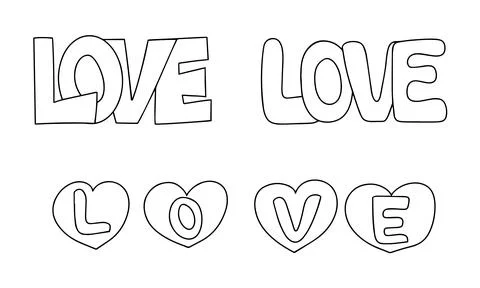 Hand draw love Stock Illustration