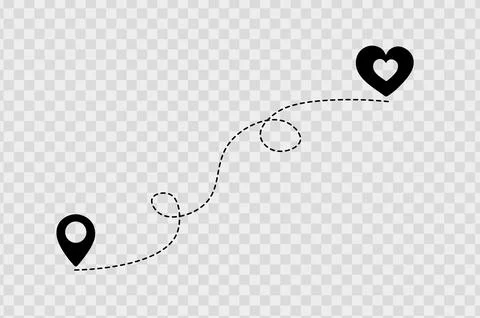 Hand draw Maps distance Stock Illustration