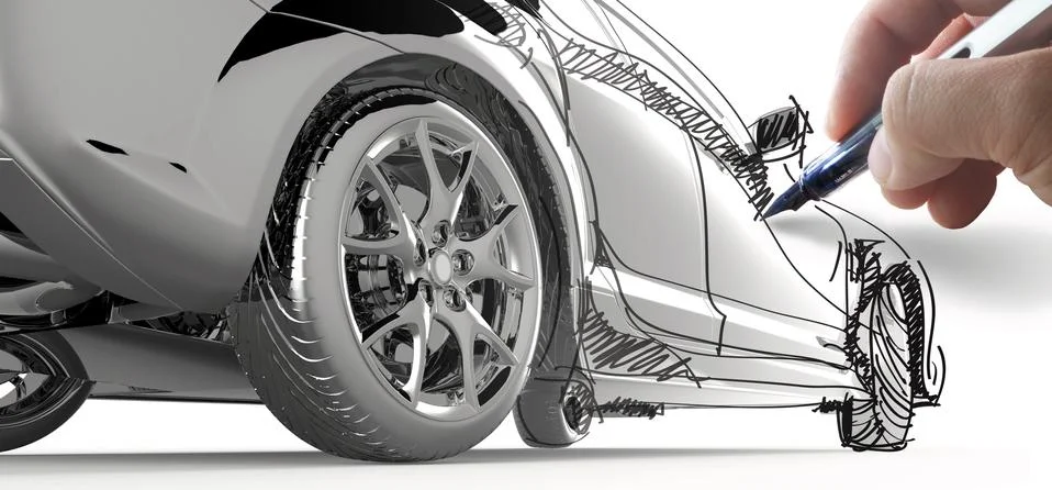 Hand draw a model car Stock Illustration