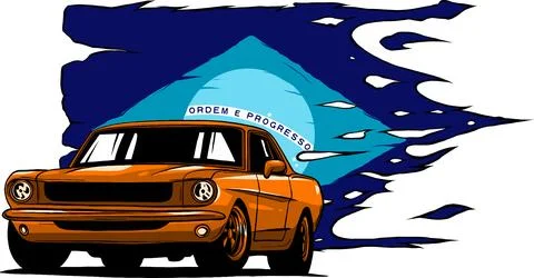 Hand draw of Muscle car vector illustration design Illustrazione stock