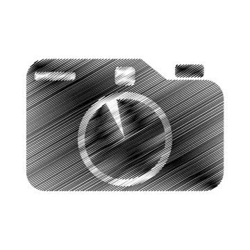 Hand draw photographic camera digital Stock Illustration