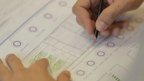 Hand draw in project Stock Footage 100660805