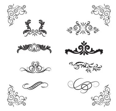 Hand draw rayal element design Stock Illustration