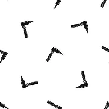 Hand draw rotary tattoo machine pattern seamless black Stock Illustration