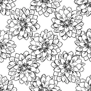 Hand draw seamless floral pattern Stock Illustration