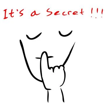 Hand Draw Sketch, Keep Silent and Secret Sign, isolated on white Stock Illustration